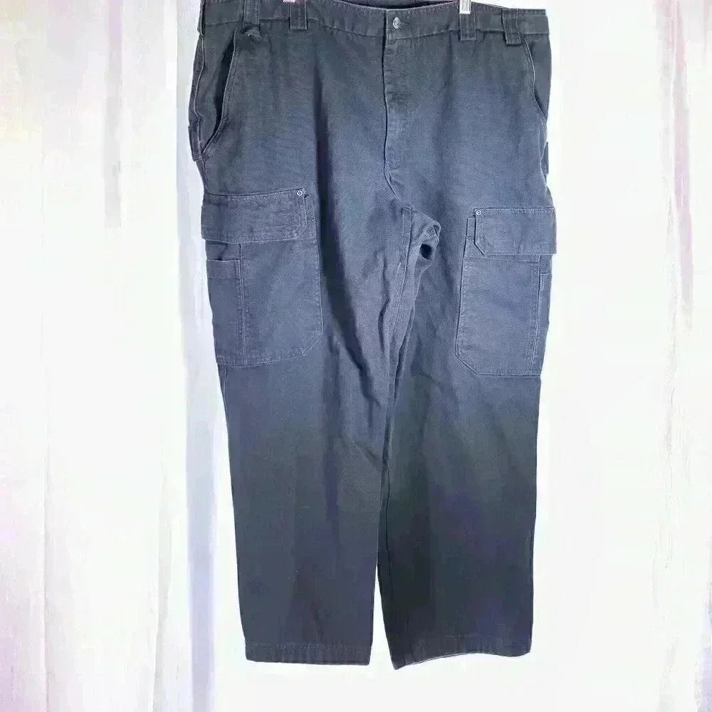 Duluth Trading Size 48 x 30 Fire hose Relaxed Fit Cargo Work Pants - Navy